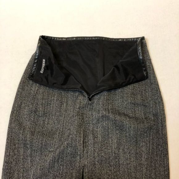 Express Gray Zip Back Layered Detail Pencil Skirt Size Small - Picture 4 of 14
